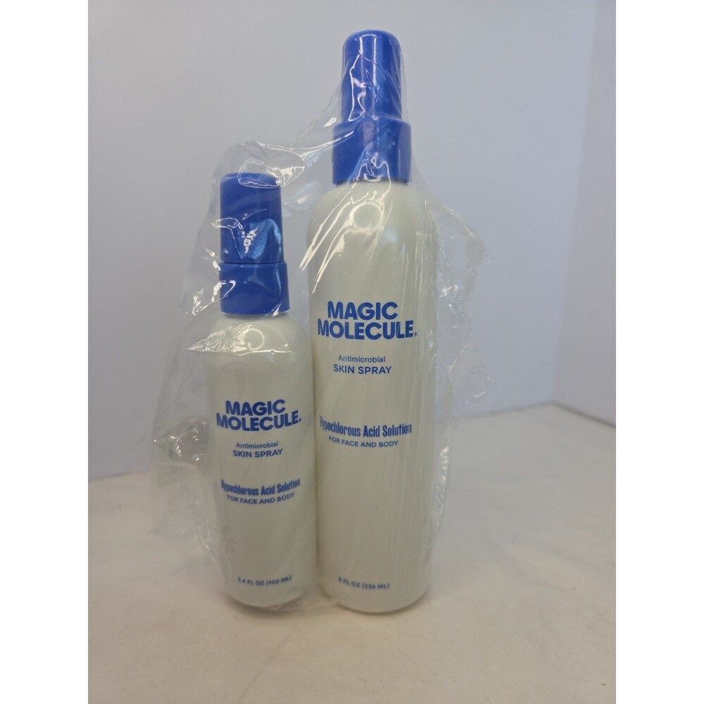Magic Molecule Antimicrobial Skin Spray Set New Sealed 8oz & 2oz Hypochlorous